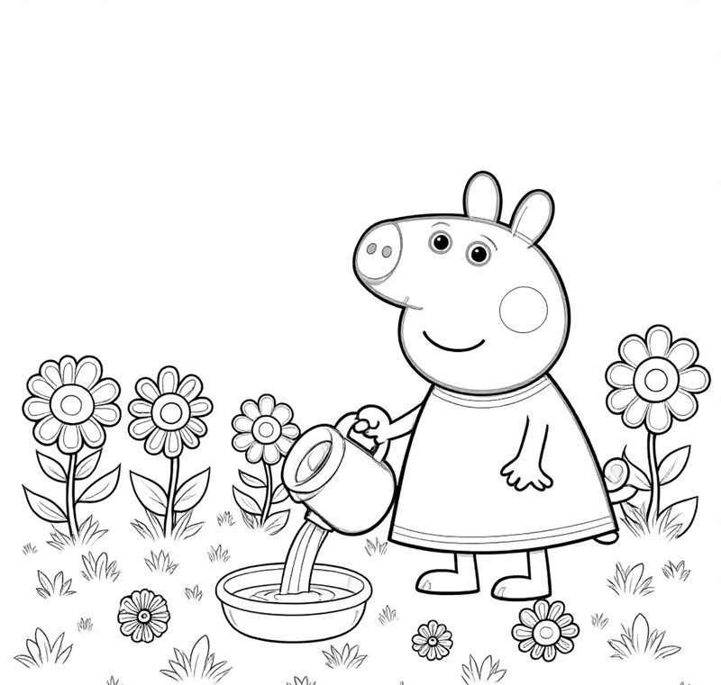 tô màu heo peppa 3