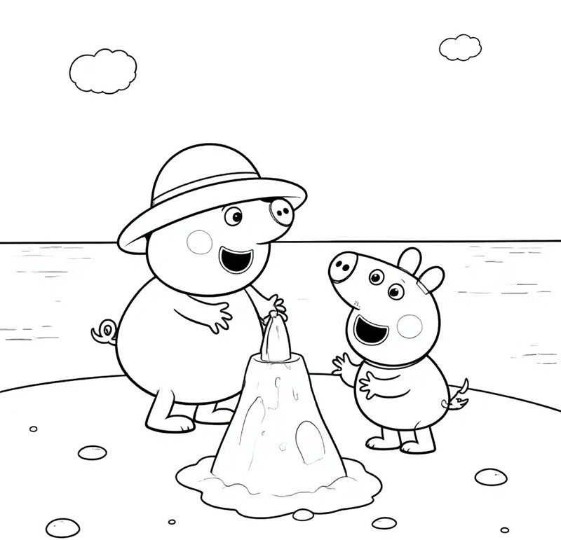 tô màu heo peppa 5