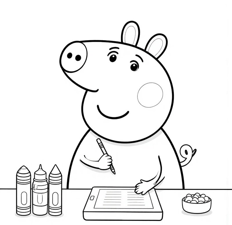 tô màu heo peppa 7