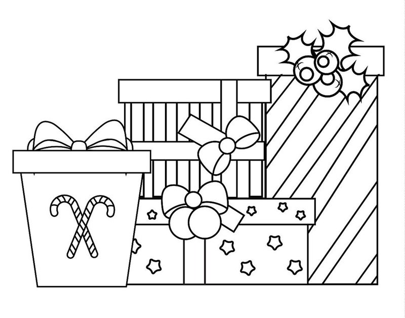 tô màu hộp quà 14