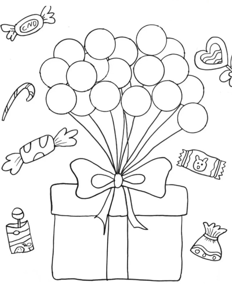 tô màu hộp quà 15