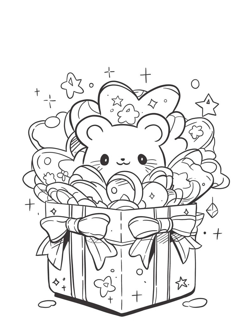 tô màu hộp quà 16