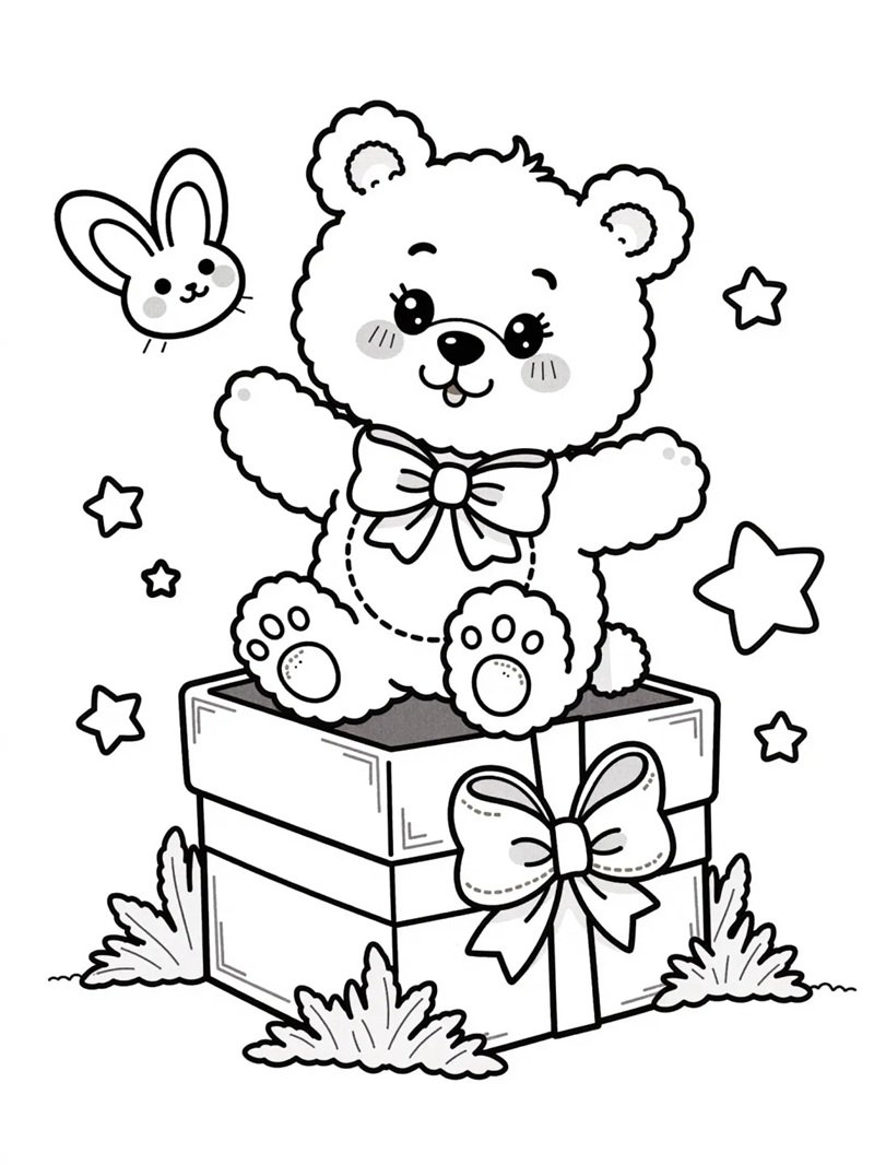 tô màu hộp quà 18