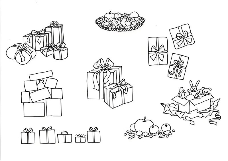tô màu hộp quà 9
