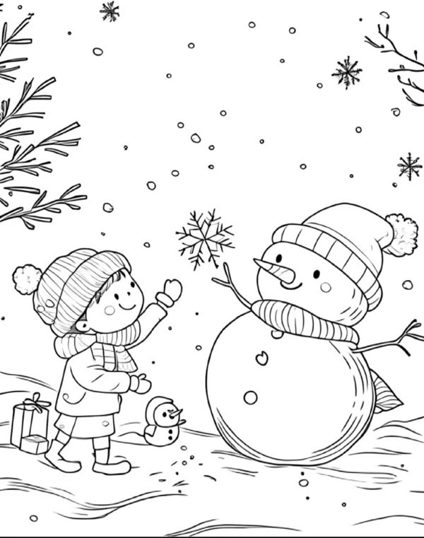 tô màu người tuyết 11