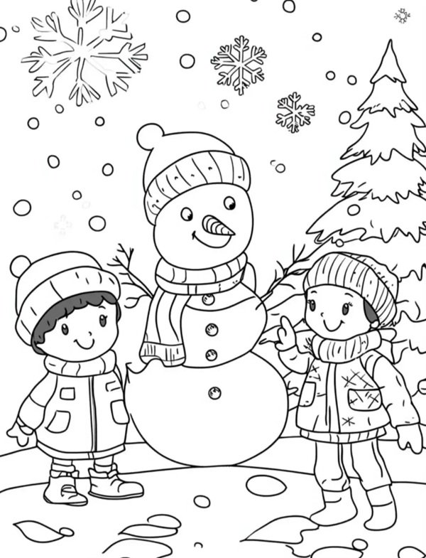 tô màu người tuyết 13