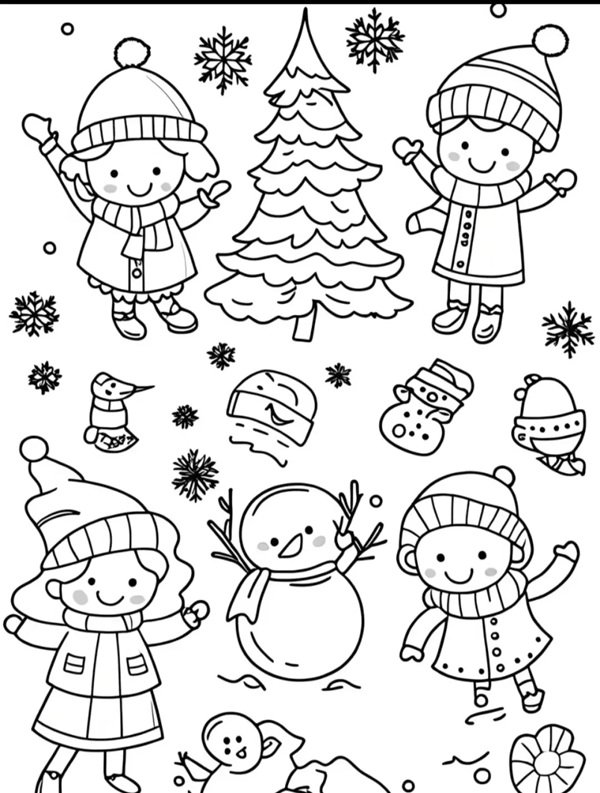tô màu người tuyết 16