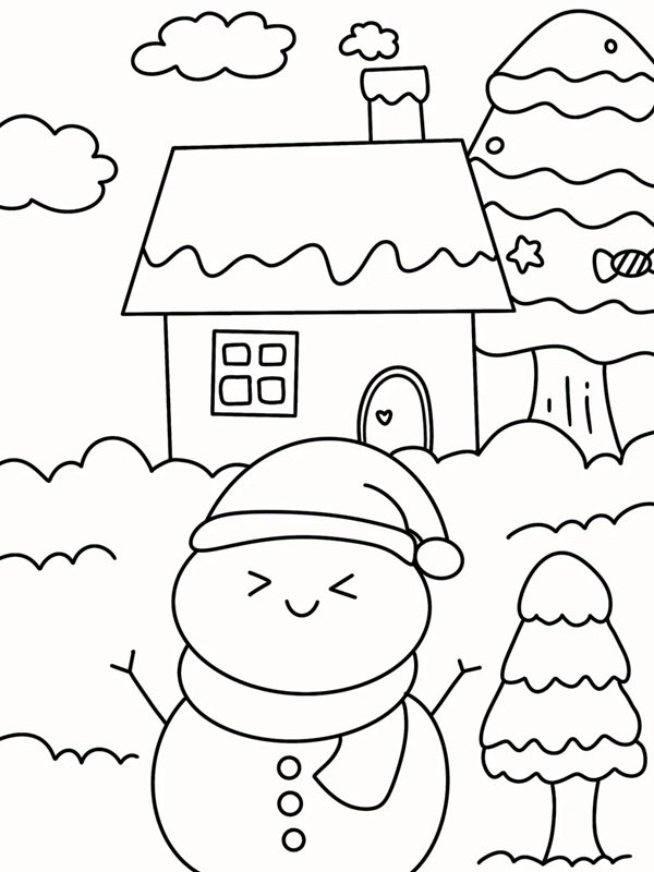 tô màu người tuyết 28