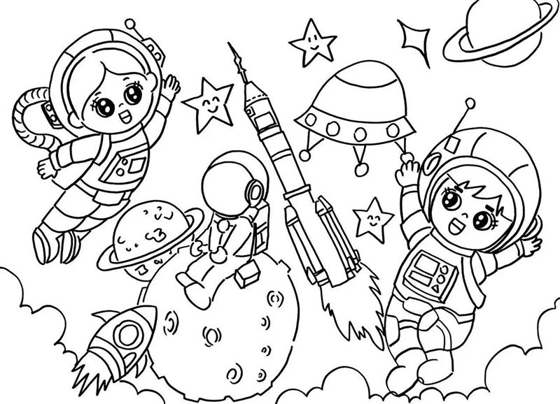 tô màu phi hành gia 32