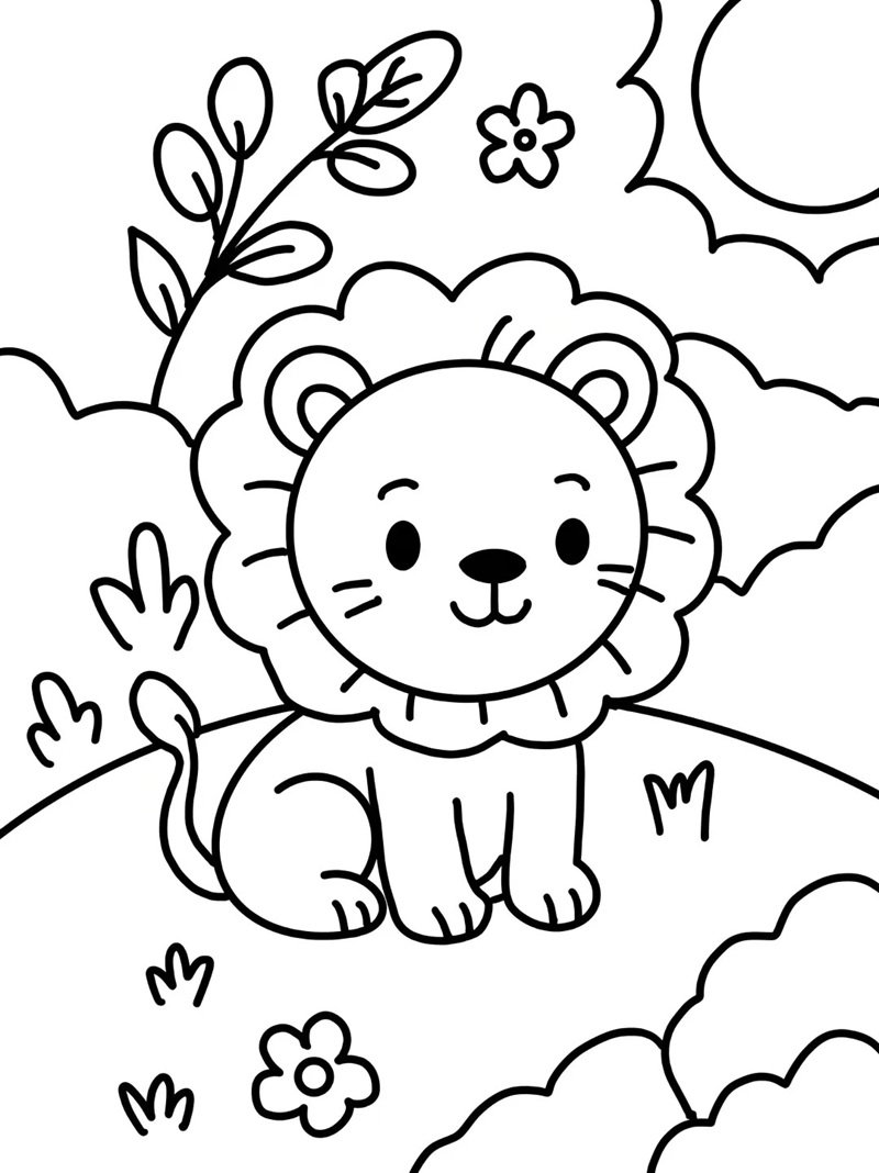tô màu sư tử 32