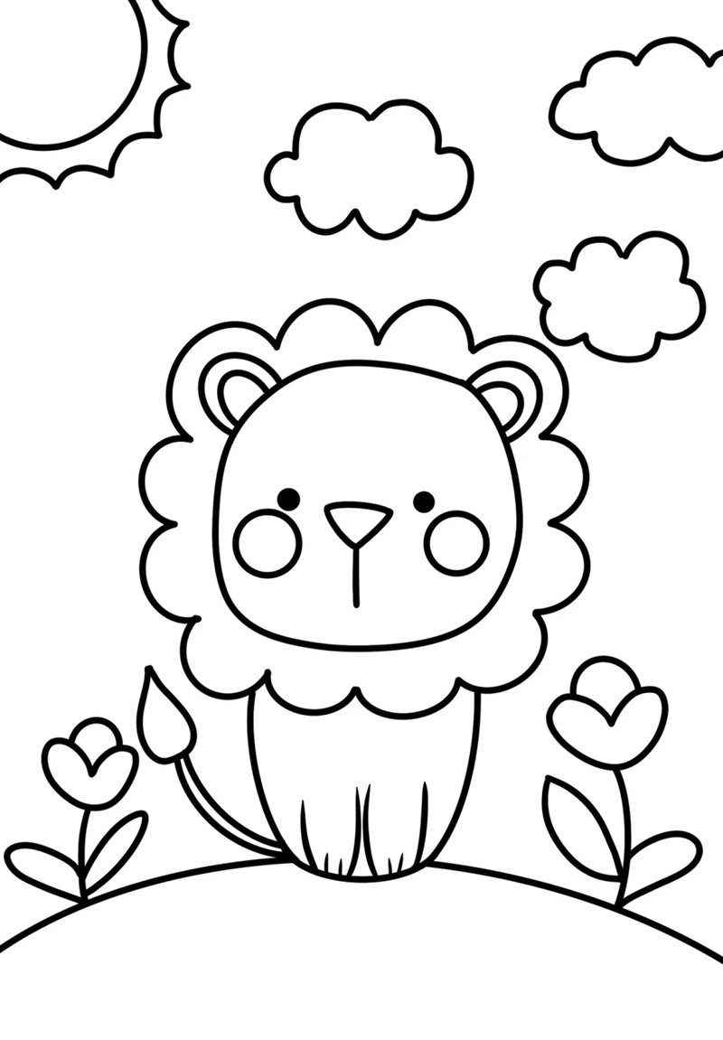 tô màu sư tử 33