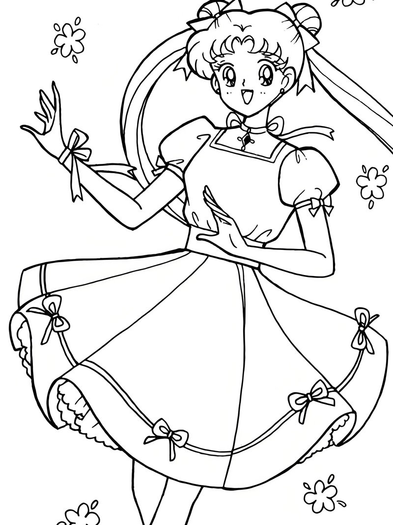 tô màu thủy thủ mặt trăng 1