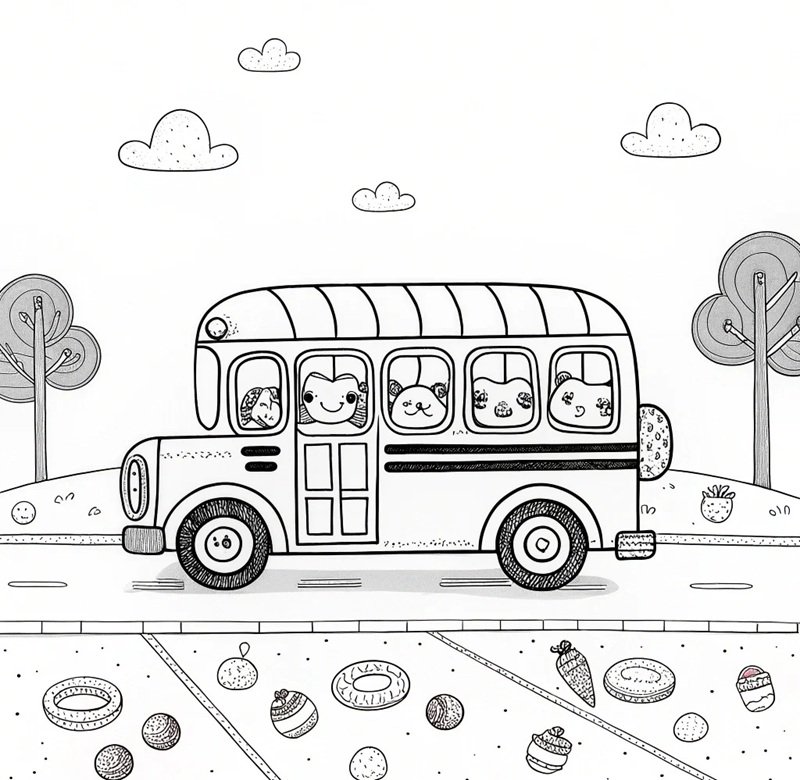 tô màu xe buýt 30