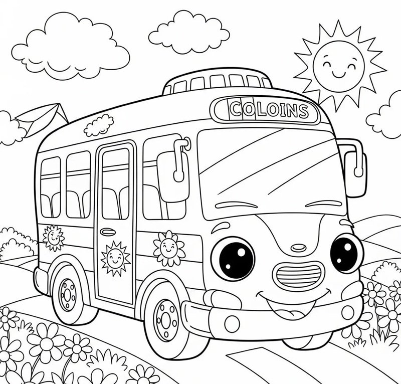 tô màu xe buýt 33