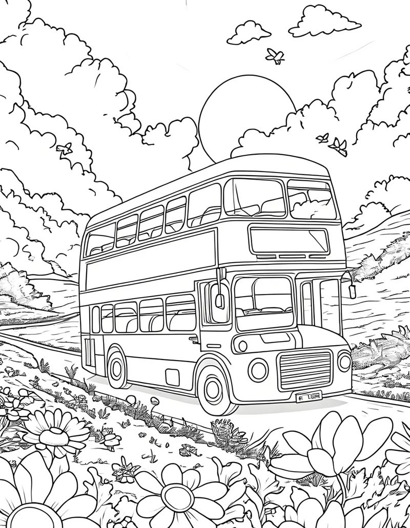 tô màu xe buýt 42