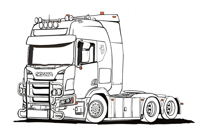 tô màu xe container 28