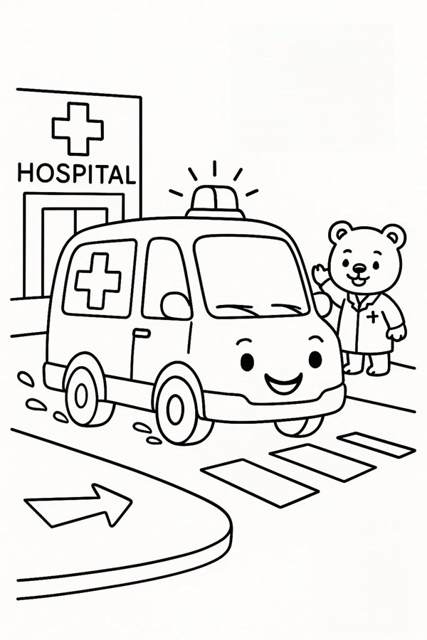 tô màu xe cứu thương 35