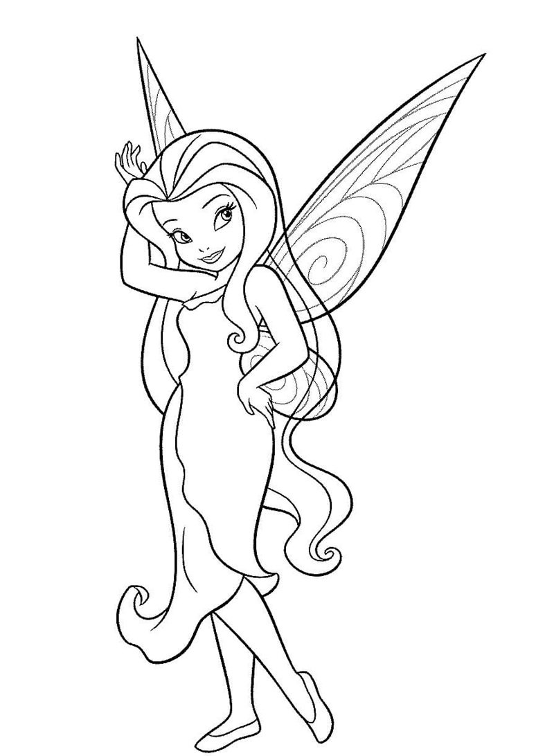 tranh cô tiên xanh chưa tô màu 2