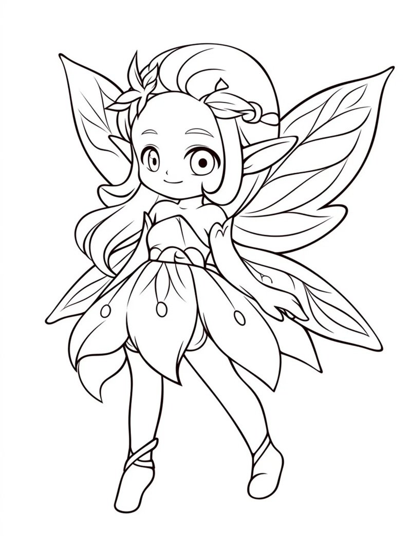 tranh cô tiên xanh chưa tô màu 31