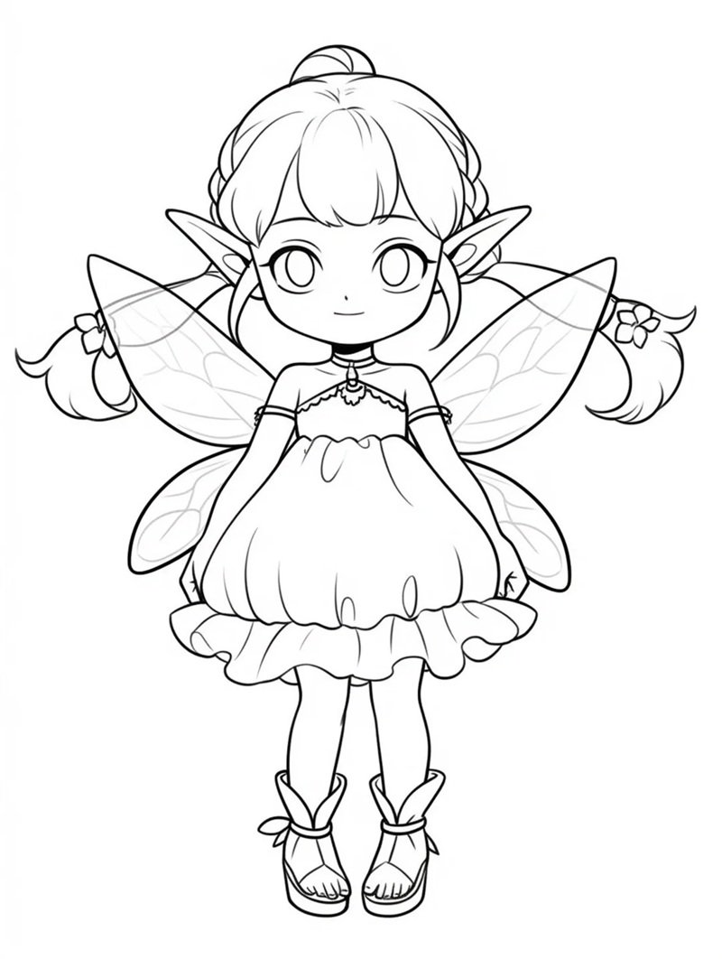 tranh cô tiên xanh chưa tô màu 35