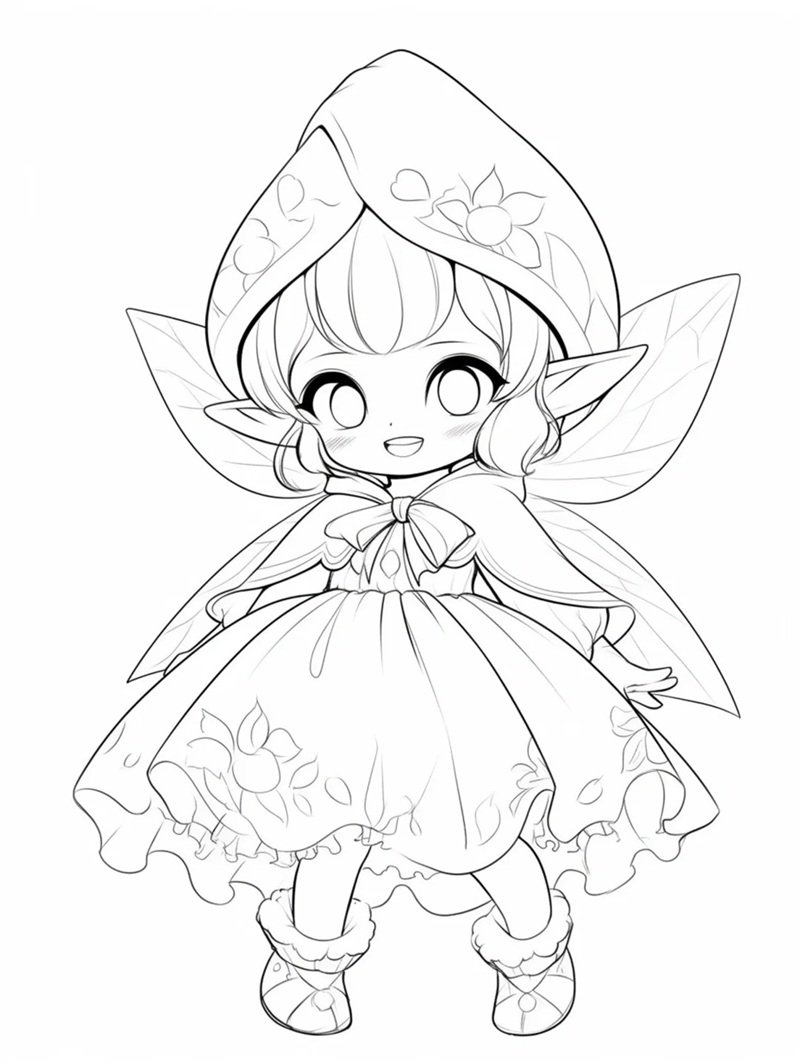 tranh cô tiên xanh chưa tô màu 37