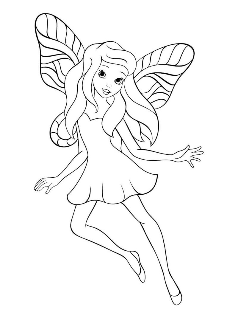 tranh cô tiên xanh chưa tô màu 4