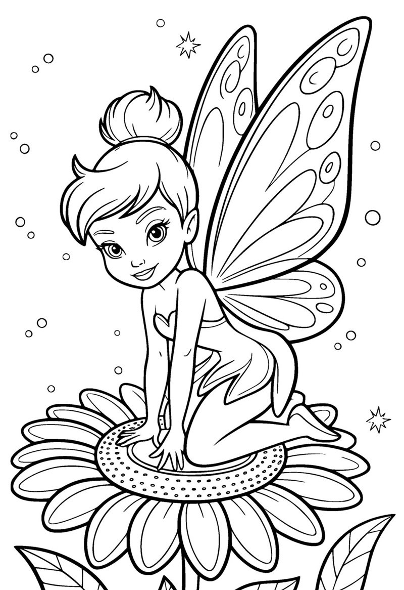 tranh cô tiên xanh chưa tô màu 41