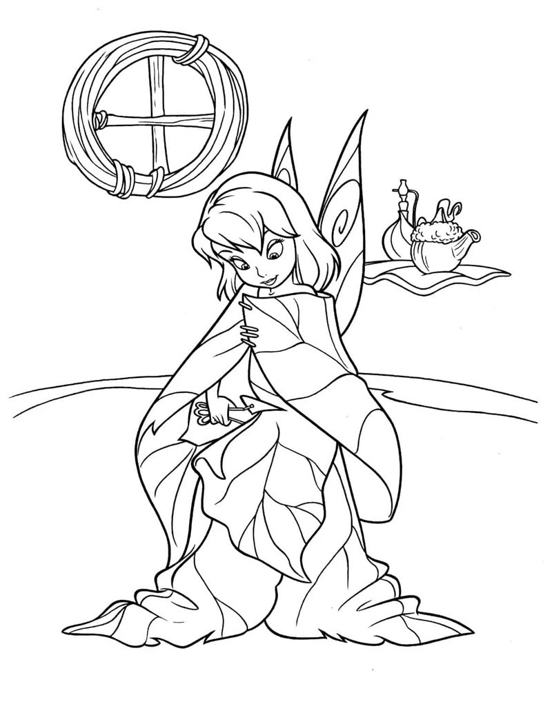 tranh cô tiên xanh chưa tô màu 7