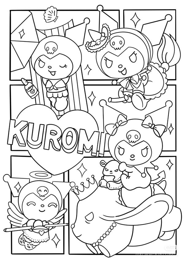 tranh tô màu anime cute 11