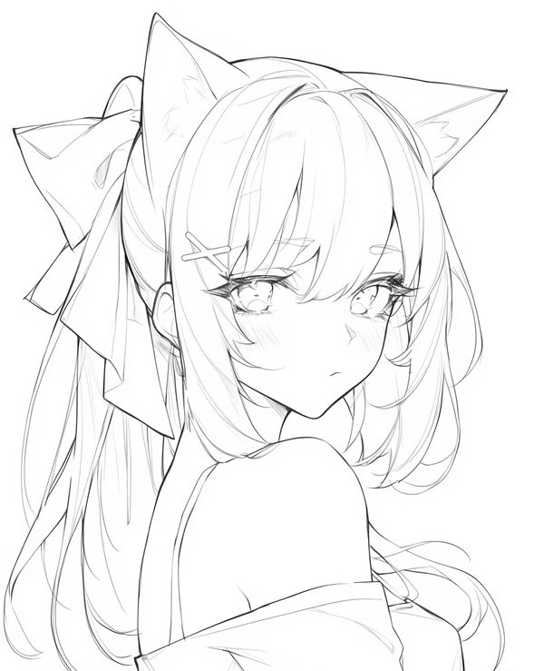 tranh tô màu anime cute 19