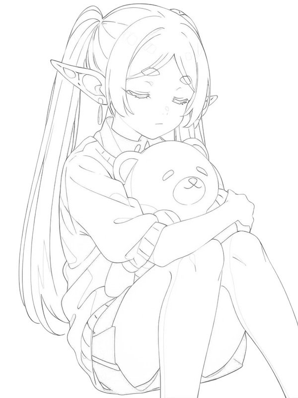 tranh tô màu anime cute 21