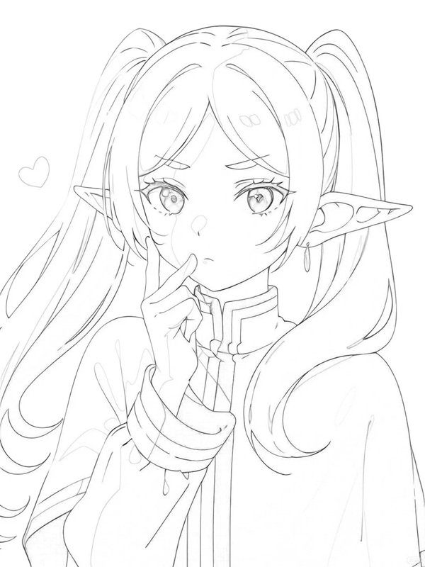 tranh tô màu anime cute 23