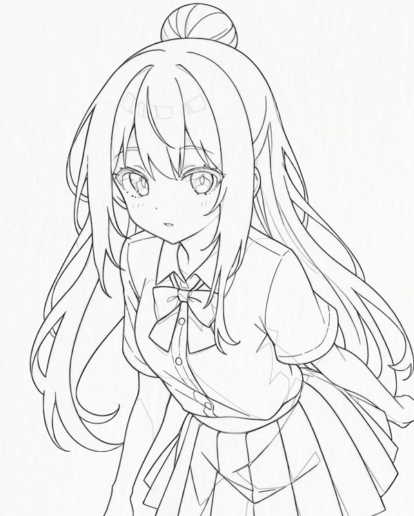 tranh tô màu anime cute 24