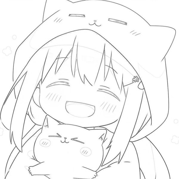 tranh tô màu anime cute 25