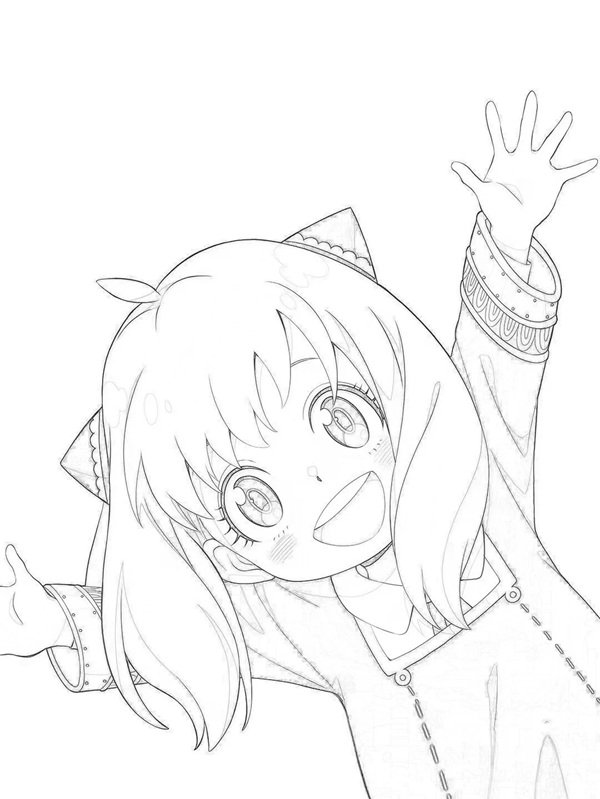 tranh tô màu anime cute 27