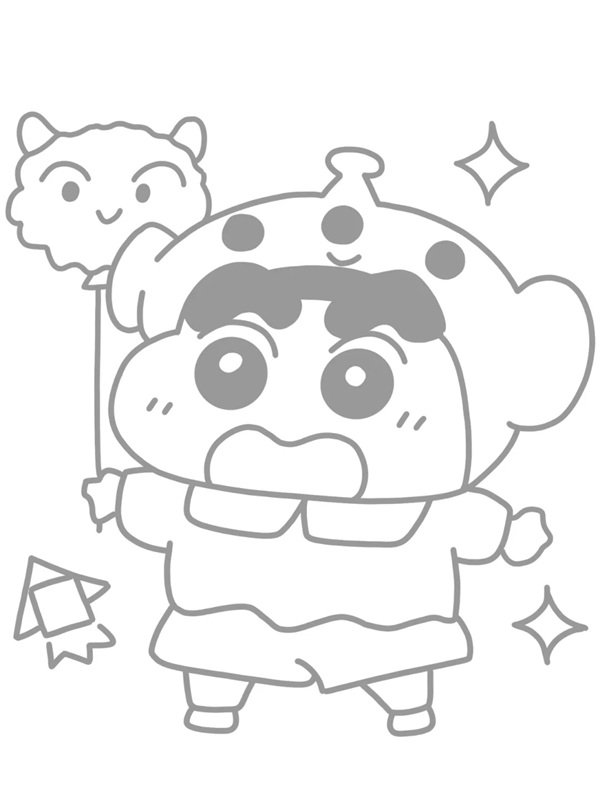 tranh tô màu anime cute 3