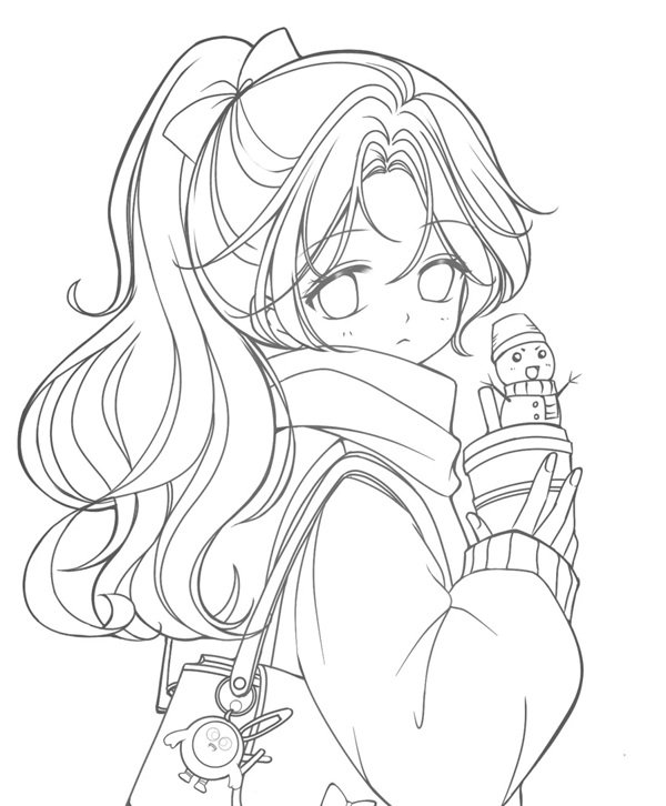 tranh tô màu anime cute 4