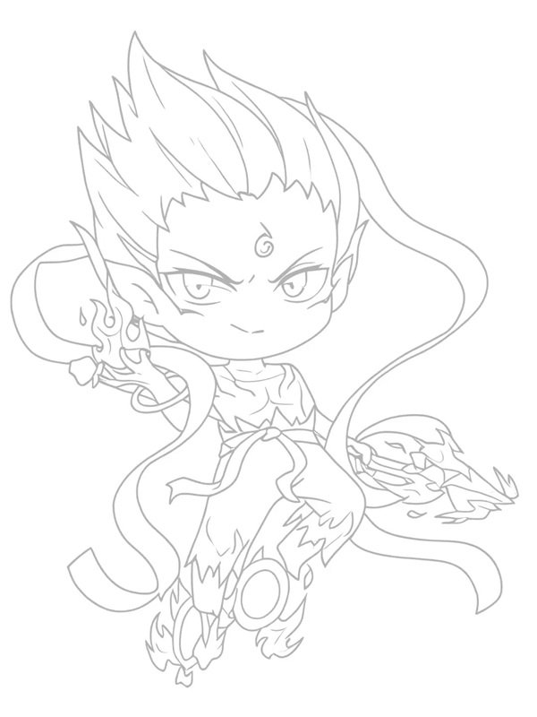 tranh tô màu anime cute 7