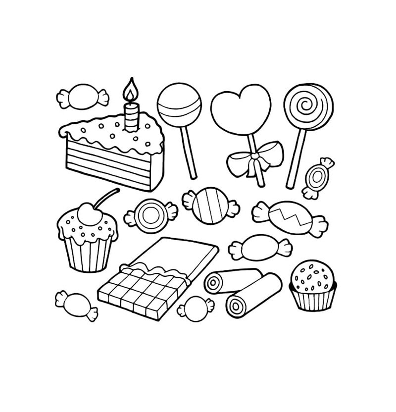 tranh tô màu bánh kẹo 3