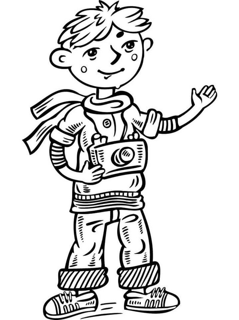 tranh tô màu bé trai 1