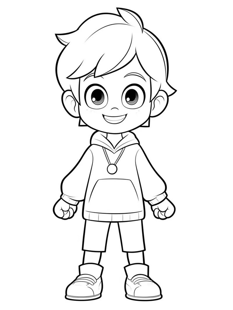 tranh tô màu bé trai 13