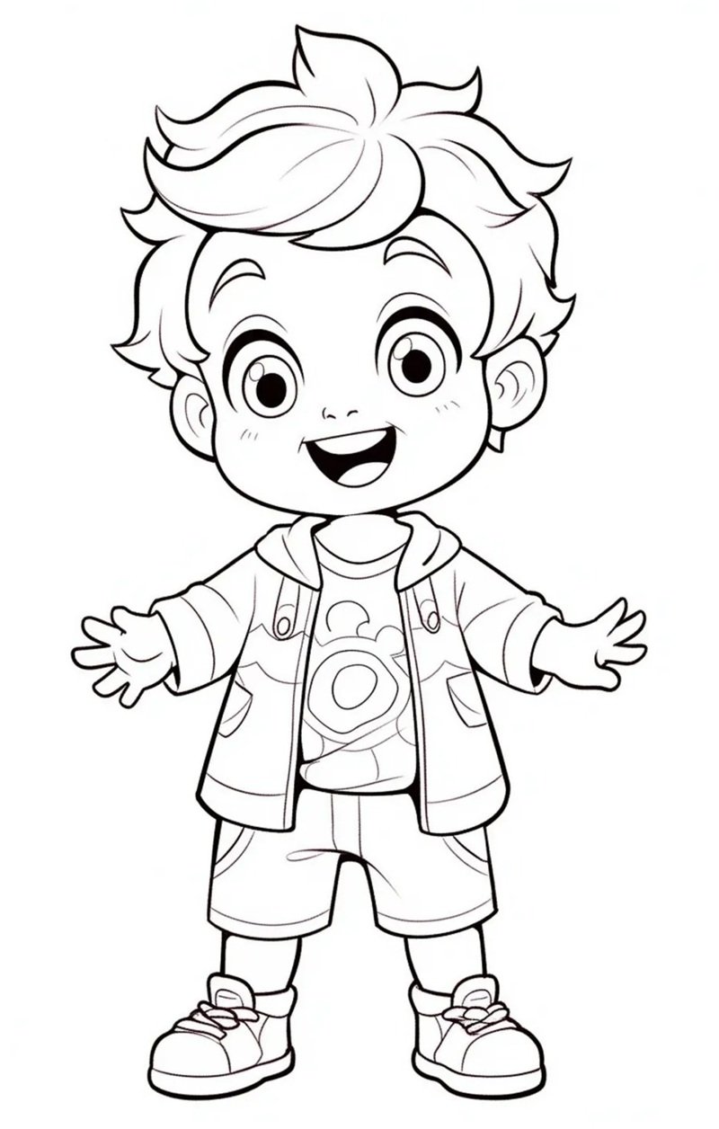 tranh tô màu bé trai 14