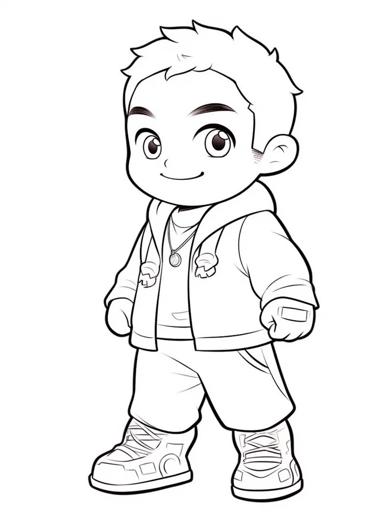 tranh tô màu bé trai 16