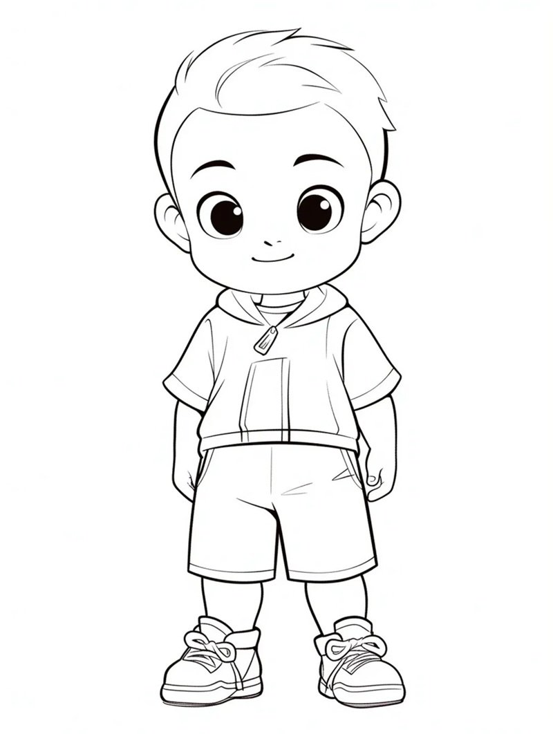 tranh tô màu bé trai 18