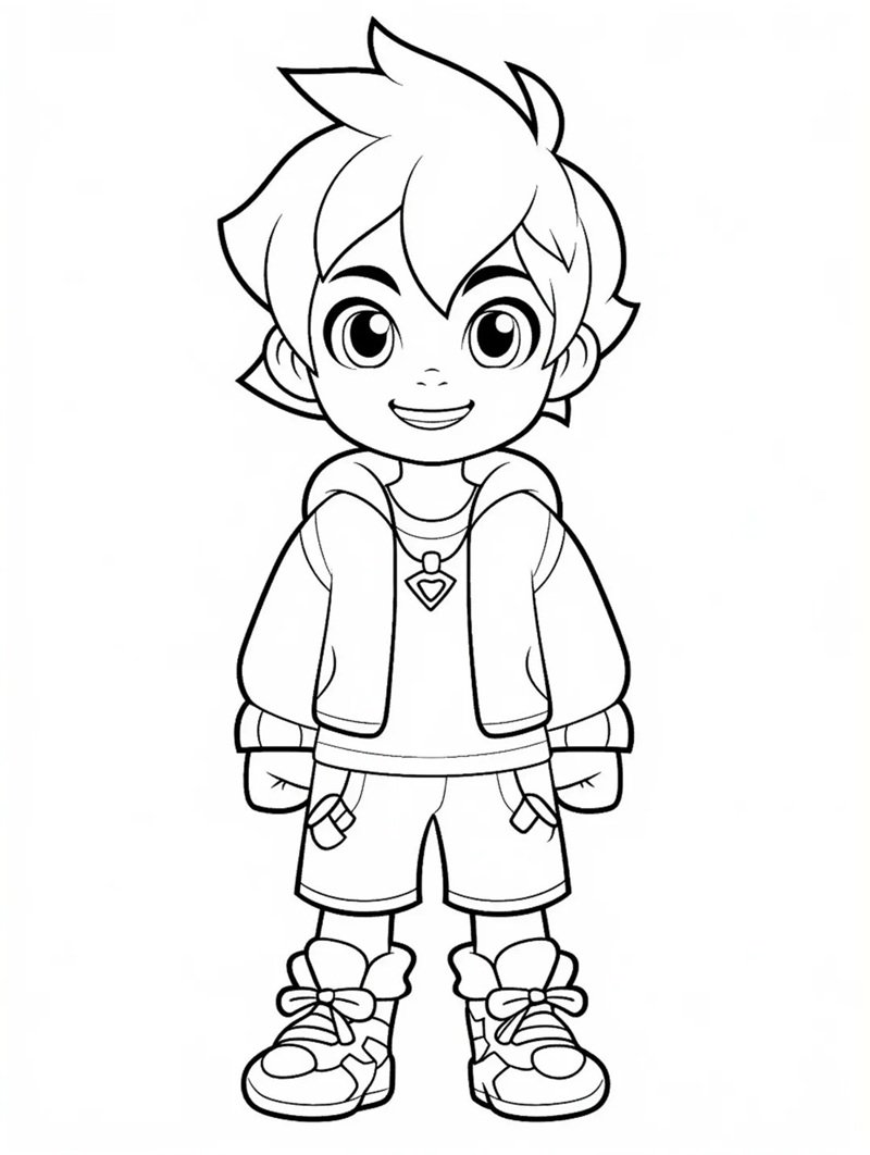 tranh tô màu bé trai 19