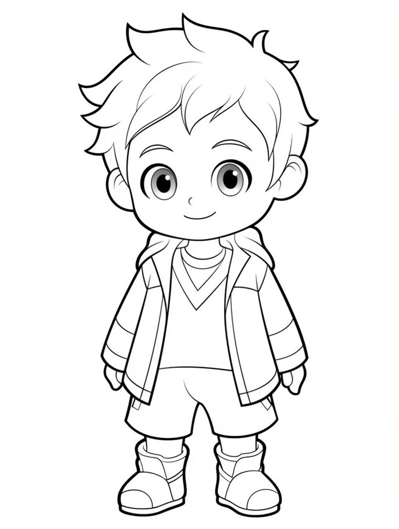 tranh tô màu bé trai 20