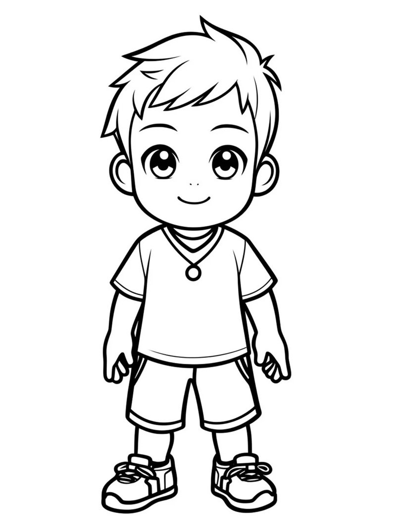 tranh tô màu bé trai 21