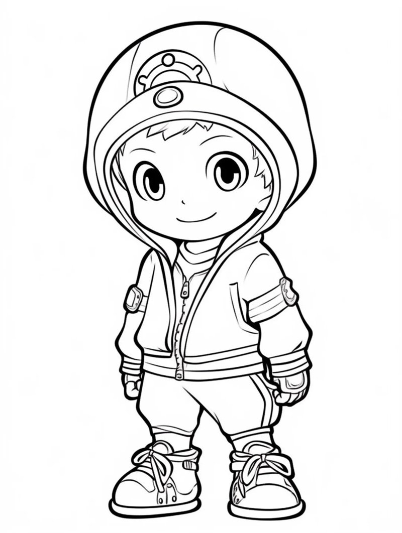 tranh tô màu bé trai 22