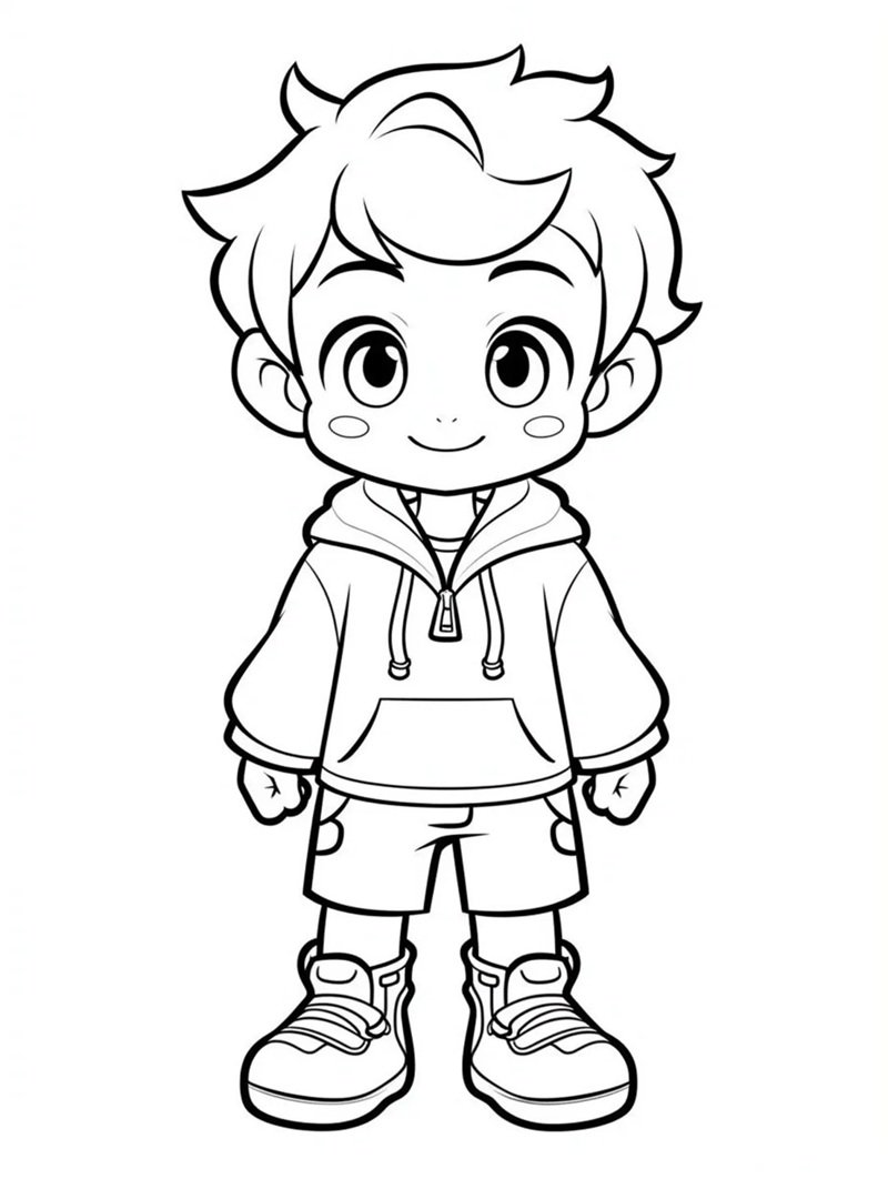 tranh tô màu bé trai 23