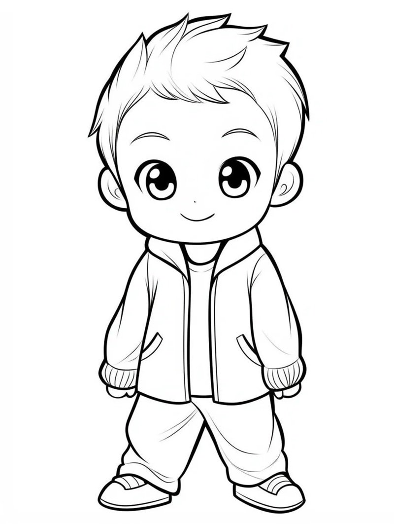 tranh tô màu bé trai 25